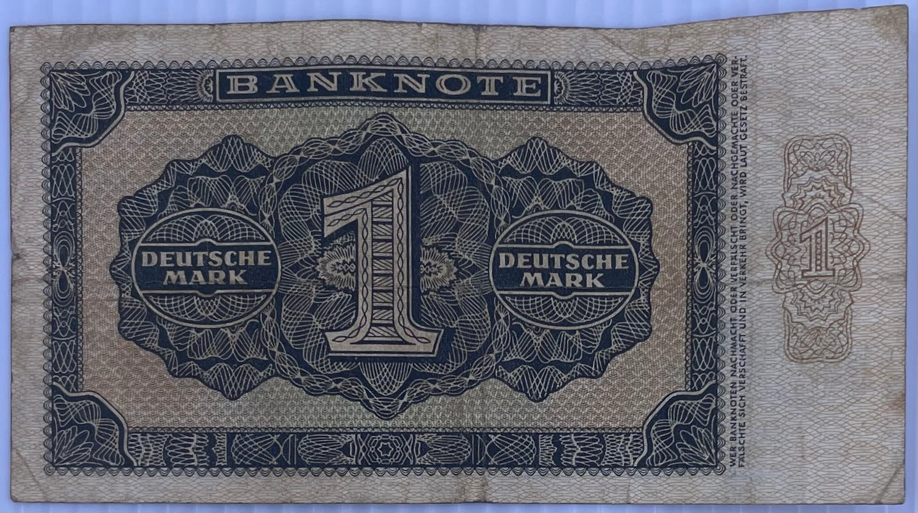 1948 Germany 1 Mark P-13 Used World Banknote